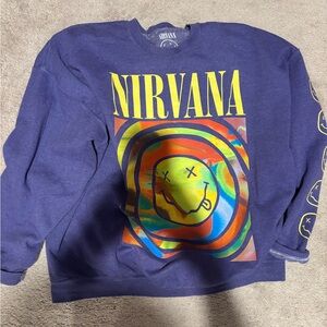 NIRVANA purple Sweatshirt with Vibrant Graphic